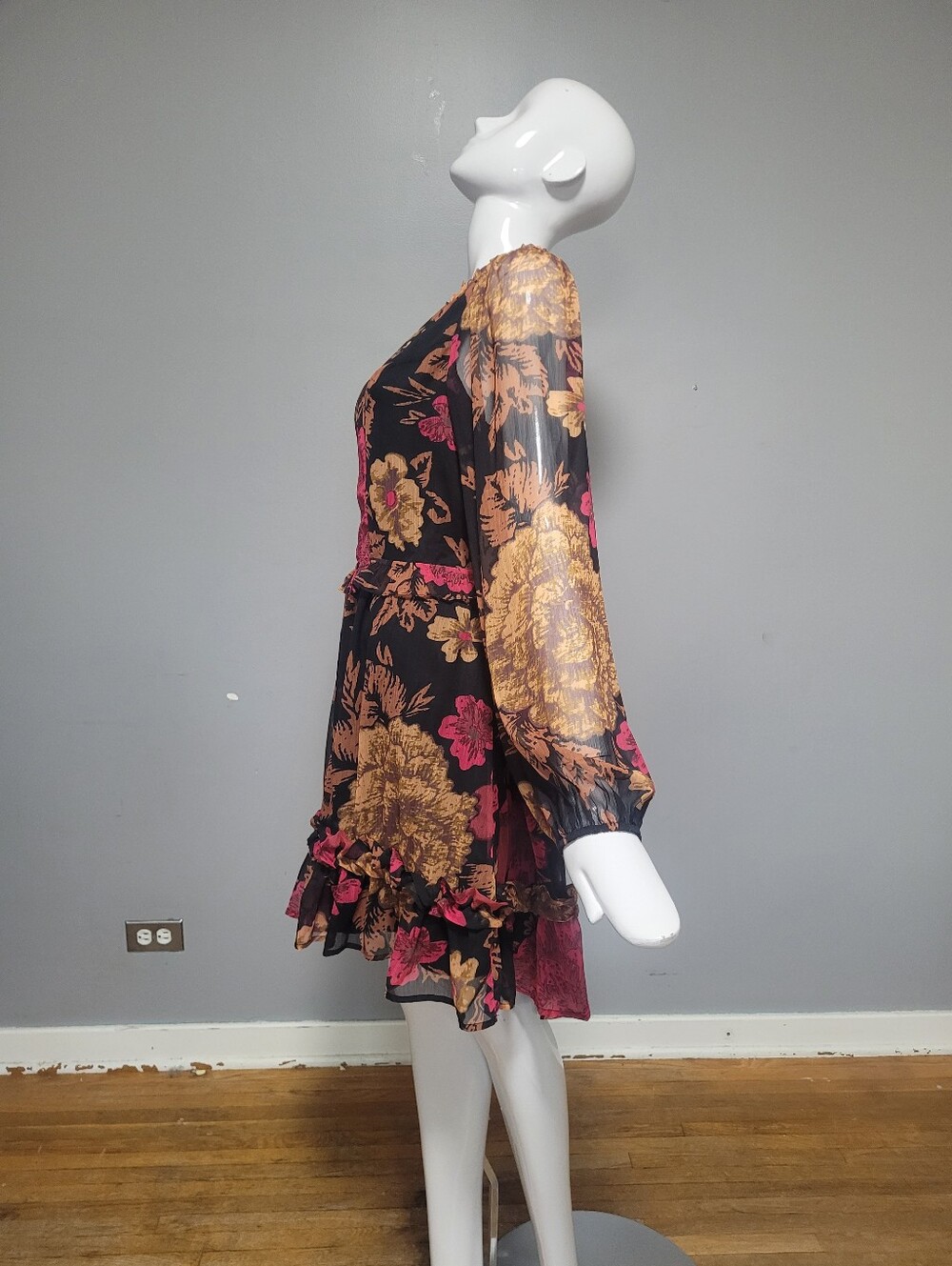 Anthropologie Porridge Puff-Sleeved Floral Mini Dress, BNWT, Size XL - Picture 7 of 11
